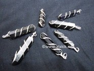 Picture of Black Agate Wire Wrapped Pencil Pendants