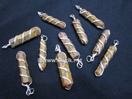 Picture of Calligraphy stone Wire Wrapped Pencil Pendants