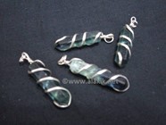 Picture of Green Flourite Wire Wrapped Pencil Pendants