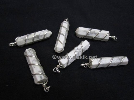Picture of Howalite Wire Wrapped Pencil Pendants
