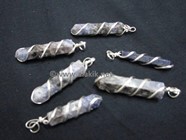Picture of Iolite Wire Wrapped Pencil Pendants