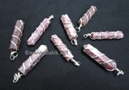 Picture of Lepidolite Wire Wrapped Pencil Pendants