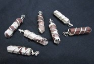 Picture of Narmade River Stone Wire Wrapped Pencil Pendants