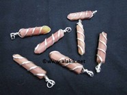 Picture of Pink Aventurine Wire Wrapped Pencil Pendants