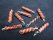 Picture of Red Jasper Wire Wrapped Pencil Pendants