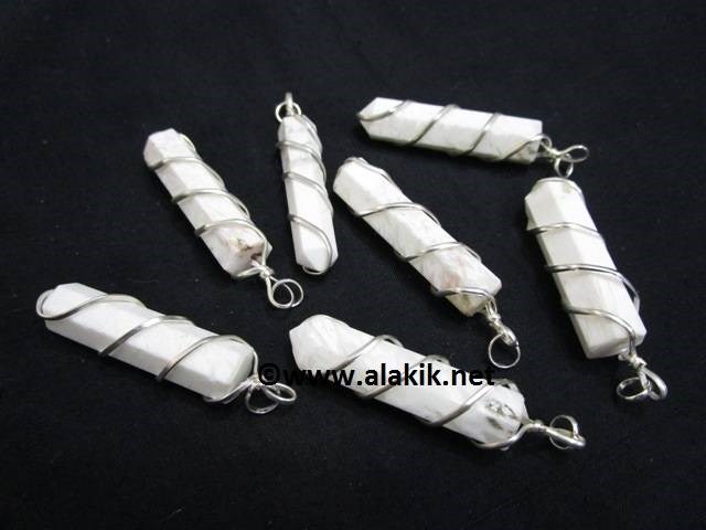 Picture of Scolecite Wire Wrapped Pencil Pendants