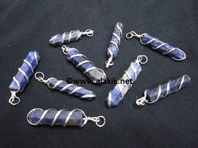 Picture of Sodalite Wire Wrapped Pencil Pendants