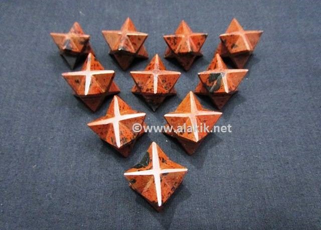 Picture of Mahogany Obsidian Merkaba Stars