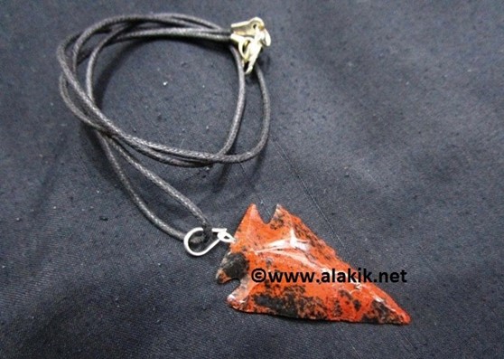 Picture of Mahogany Obsidian 1inch Arrowhead Necklace