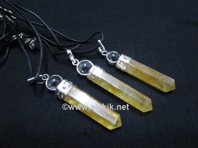 Picture of Citrine 2pc Cap Pencil Pendant with Cord