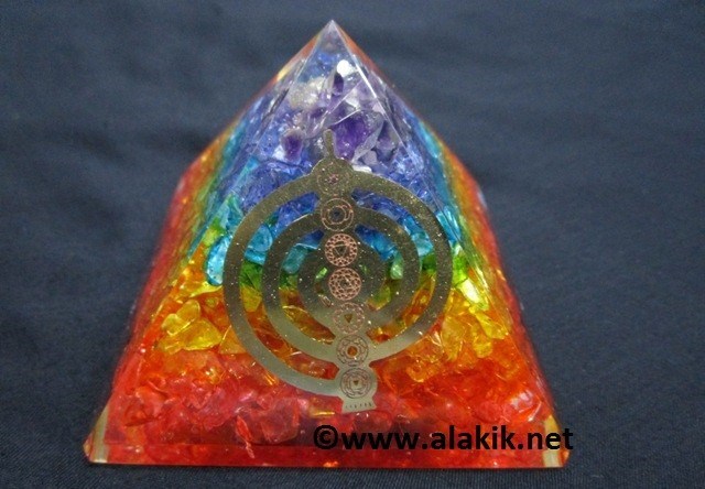 Picture of Dyed Chakra Orgone Layer with  Chakra Reiki Charm