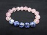 Picture of Rose Quartz 10mm Throat Chakra Bracelet with Diamond Ring, Picture 1