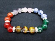 Picture of Chakra 10mm Elastic Bracelet with Diamond ring