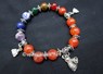 Picture of Red Carnelian Chakra 10mm Elastic Bracelet with Charms, Picture 1
