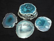 Picture of Green Onyx Coasters Silver Plated