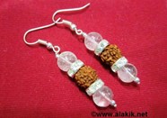 Picture of 2x1 Crystal Rudraksh with diamond ring earring