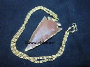 Picture of 2 inch Jasper Electro plated arrowhead with chain