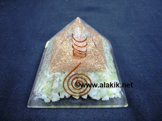 Picture of Serpentine Orgone Pyramid with Crystal Point