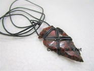 Picture of Mahogany Obsidian Tribal Arrowhead Necklace