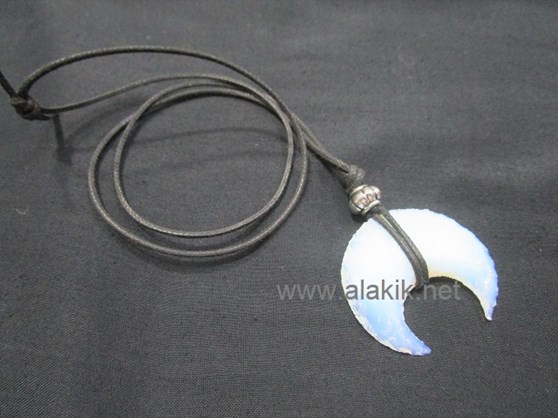 Picture of Opalite Flinted Crescent Moon Necklace