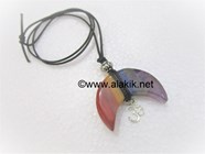 Picture of Chakra Bonded Crescent Moon Necklace with OM