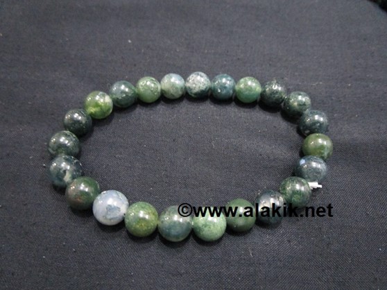 Picture of Moss Agate 8mm Elastic Bracelet