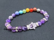 Picture of Amethyst Chakra Bracelet with Hamsa