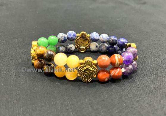 Picture of Chakra Double Line Bracelet with Golden Charm