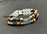Picture of Tiger Eye BO Hematite with  Crystal Quartz Double line Bracelet with OM Charm, Picture 1