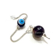 Picture of Amethyst Ball Pendulum with Evil Eye Bead Chain
