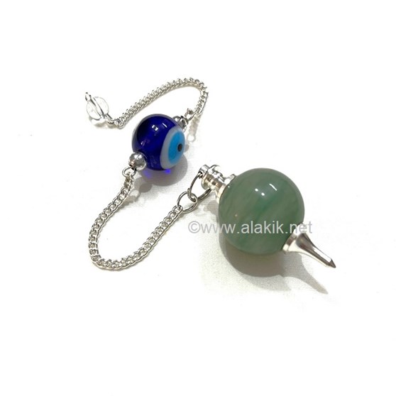 Picture of Green Aventurine Ball Pendulum with Evil Eye Bead Chain