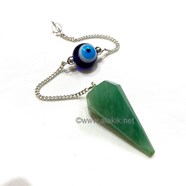 Picture of Green Aventurine Facetted Pendulum with Evil Eye Chain