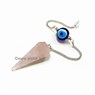 Picture of Rose Quartz Facetted Pendulum with Evil Eye Chain, Picture 1