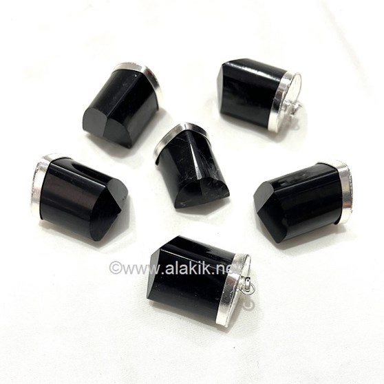 Picture of Black Tourmaline 3 Facet Heavy pendants