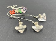 Picture of Crystal Quartz Conical Pendulums with Chakra Chain