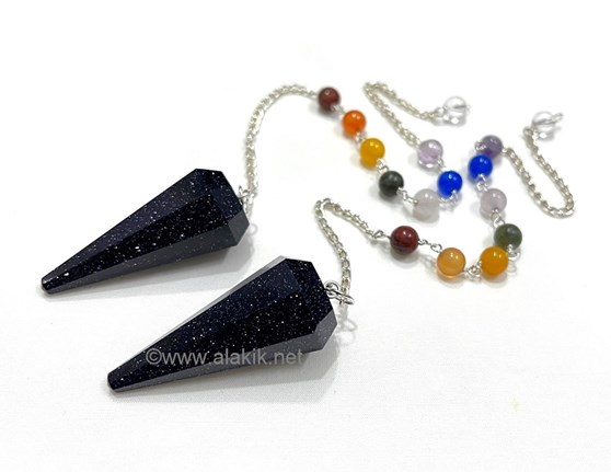 Picture of Blue Sandstone Pendulums with Chakra Chain