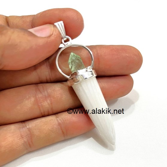 Picture of Scolecite cone with Green Apophyllite Pendant