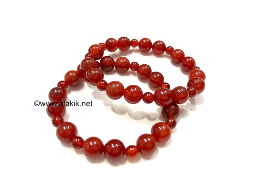 Picture of Red Carnelian 2x1 beads Elastic bracelet