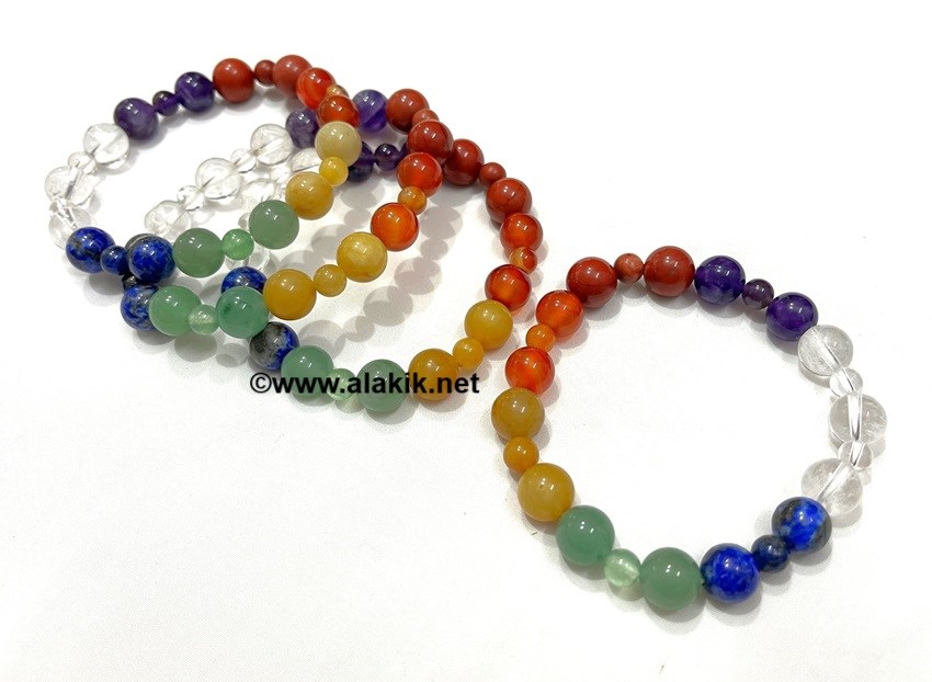 Picture of 7 chakra Elastic Bracelet 2x1 beads