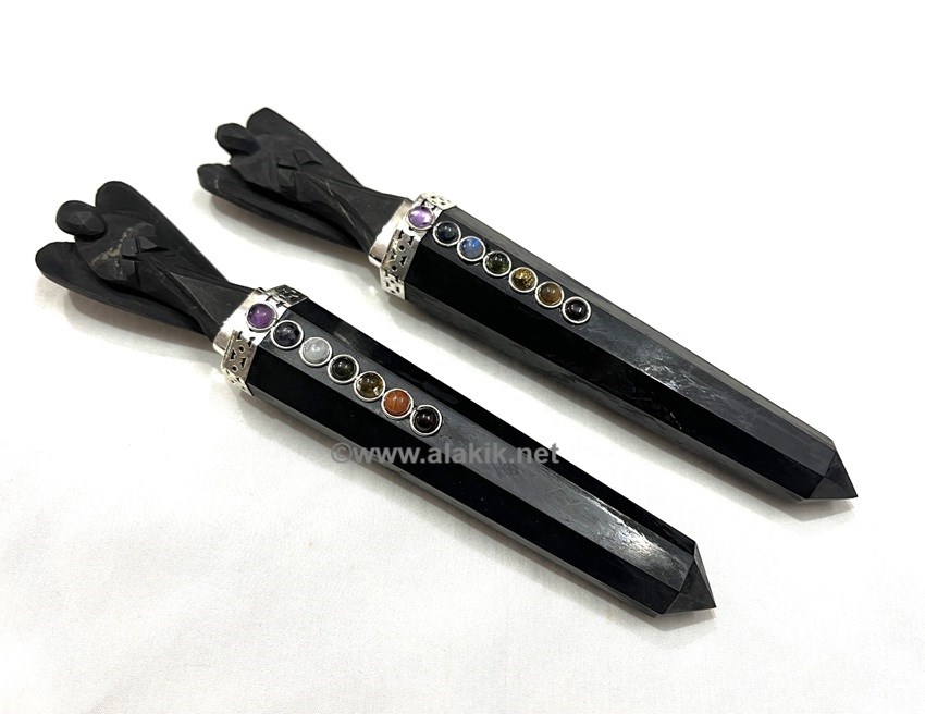 Picture of Shungite Chakra Angel Wands