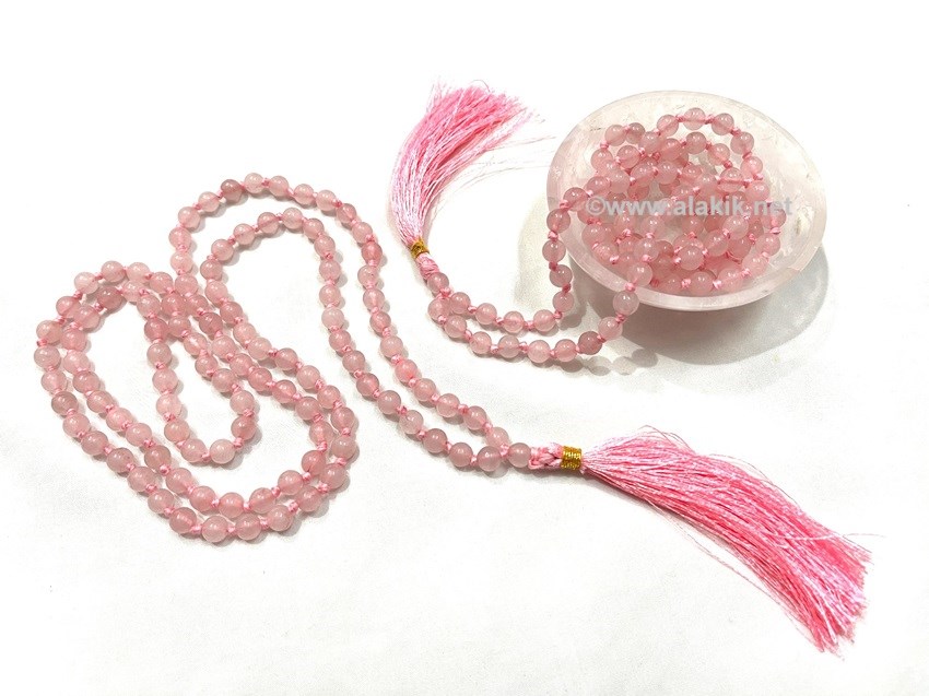 Picture of Rose Quartz Notted Japa Mala