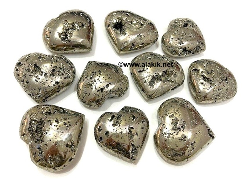 Picture of Golden Sparking Pyrite Druzy Pub Hearts